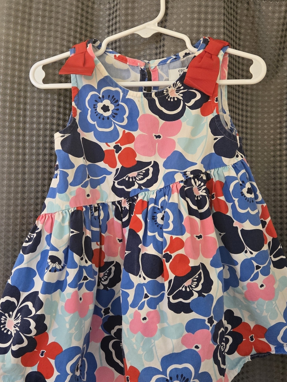 NWOT Crown & Ivy 100% Cotton Dress With Red Bows On Shoulders